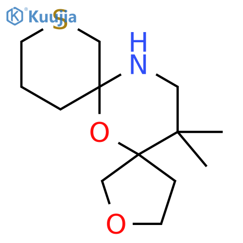 15,15-dimethyl-2,6-dioxa-9-thia-13-azadispiro4.1.5^{7}.3^{5}pentadecane structure