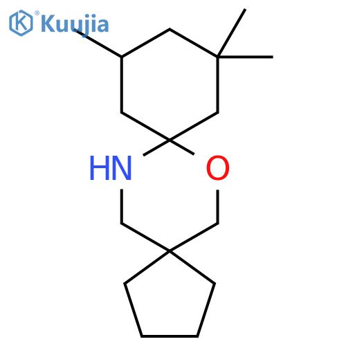 10,10,12-trimethyl-7-oxa-14-azadispiro4.2.5^{8}.2^{5}pentadecane structure
