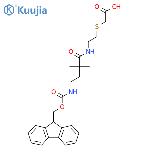 2-({2-4-({(9H-fluoren-9-yl)methoxycarbonyl}amino)-2,2-dimethylbutanamidoethyl}sulfanyl)acetic acid structure