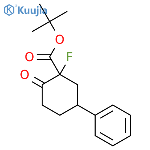 tert-butyl 1-fluoro-2-oxo-5-phenylcyclohexane-1-carboxylate structure