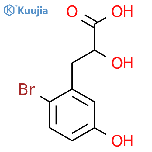 3-(2-bromo-5-hydroxyphenyl)-2-hydroxypropanoic acid structure