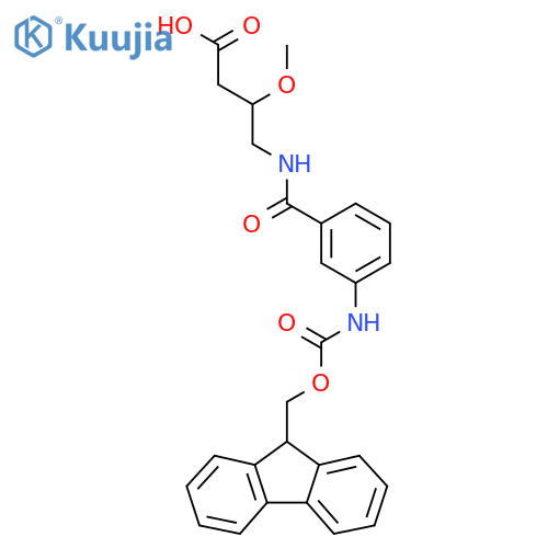 4-{3-({(9H-fluoren-9-yl)methoxycarbonyl}amino)phenylformamido}-3-methoxybutanoic acid structure