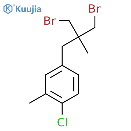 4-3-bromo-2-(bromomethyl)-2-methylpropyl-1-chloro-2-methylbenzene structure