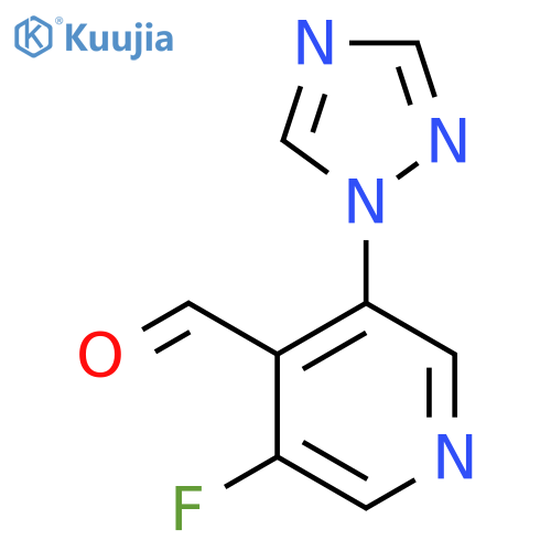 3-fluoro-5-(1H-1,2,4-triazol-1-yl)pyridine-4-carbaldehyde structure