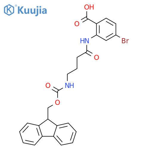 4-bromo-2-4-({(9H-fluoren-9-yl)methoxycarbonyl}amino)butanamidobenzoic acid structure
