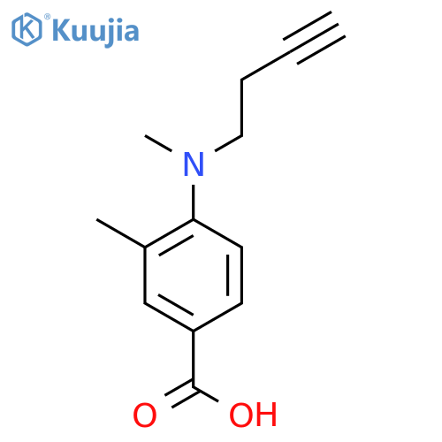 4-(but-3-yn-1-yl)(methyl)amino-3-methylbenzoic acid structure