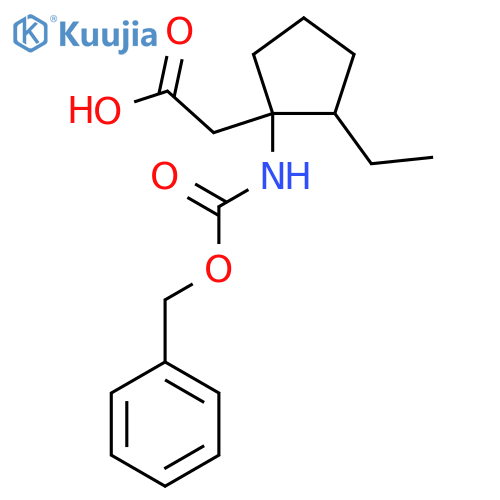 2-(1-{(benzyloxy)carbonylamino}-2-ethylcyclopentyl)acetic acid structure