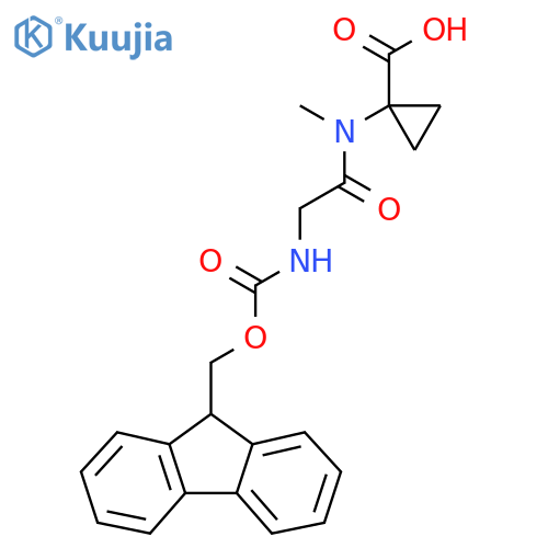 1-2-({(9H-fluoren-9-yl)methoxycarbonyl}amino)-N-methylacetamidocyclopropane-1-carboxylic acid structure