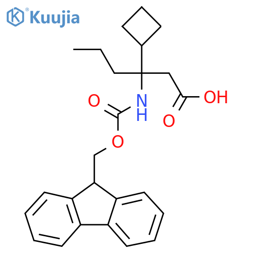 3-cyclobutyl-3-({(9H-fluoren-9-yl)methoxycarbonyl}amino)hexanoic acid structure