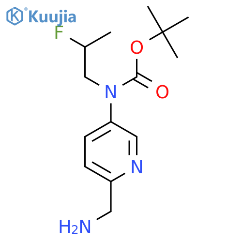 tert-butyl N-6-(aminomethyl)pyridin-3-yl-N-(2-fluoropropyl)carbamate structure