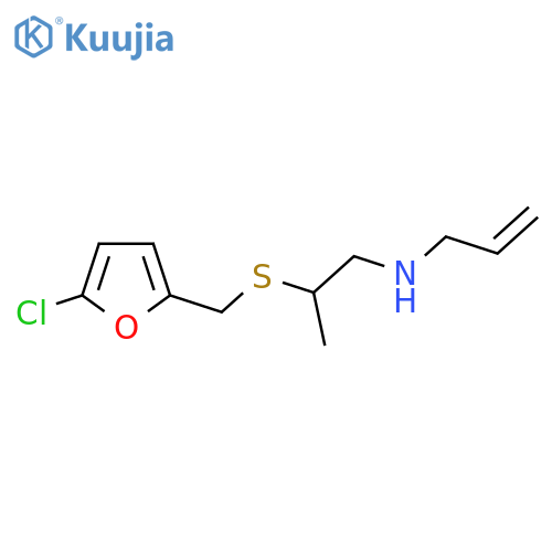 (2-{(5-chlorofuran-2-yl)methylsulfanyl}propyl)(prop-2-en-1-yl)amine structure