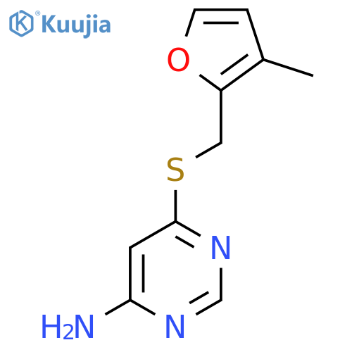6-{(3-methylfuran-2-yl)methylsulfanyl}pyrimidin-4-amine structure