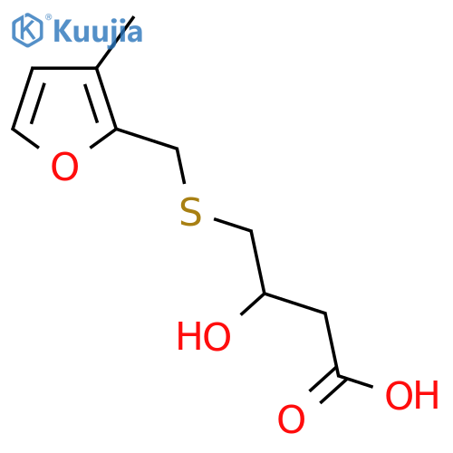 3-hydroxy-4-{(3-methylfuran-2-yl)methylsulfanyl}butanoic acid structure