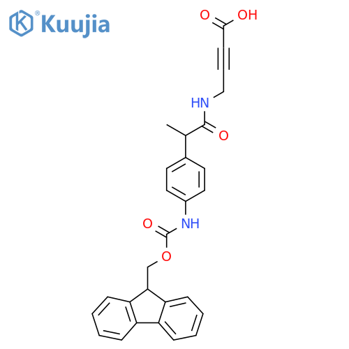 4-{2-4-({(9H-fluoren-9-yl)methoxycarbonyl}amino)phenylpropanamido}but-2-ynoic acid structure