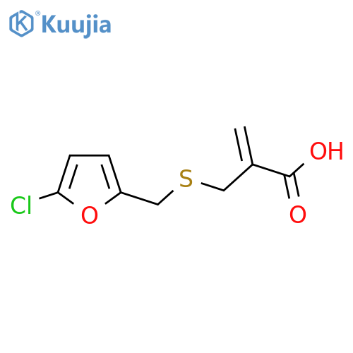 2-({(5-chlorofuran-2-yl)methylsulfanyl}methyl)prop-2-enoic acid structure