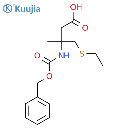 3-{(benzyloxy)carbonylamino}-4-(ethylsulfanyl)-3-methylbutanoic acid structure