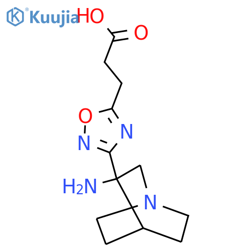 3-(3-{3-amino-1-azabicyclo2.2.2octan-3-yl}-1,2,4-oxadiazol-5-yl)propanoic acid structure
