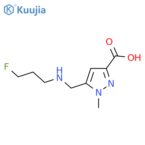 5-{(3-fluoropropyl)aminomethyl}-1-methyl-1H-pyrazole-3-carboxylic acid structure