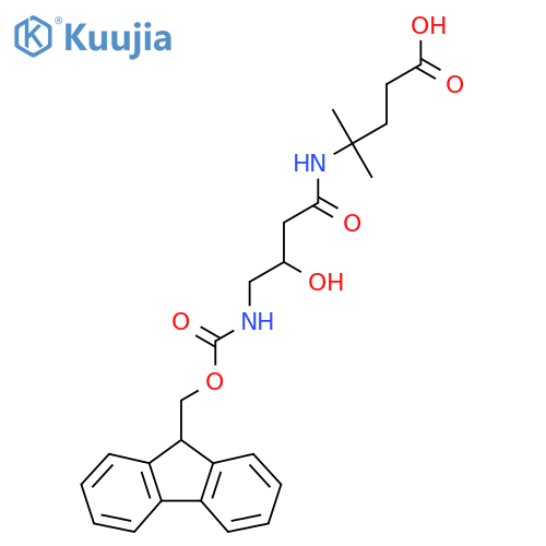 4-4-({(9H-fluoren-9-yl)methoxycarbonyl}amino)-3-hydroxybutanamido-4-methylpentanoic acid structure