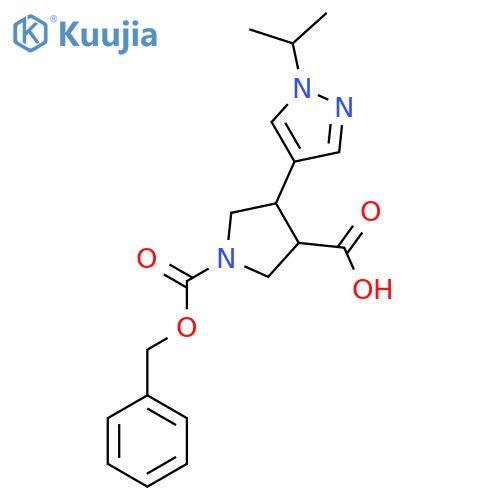 1-(benzyloxy)carbonyl-4-1-(propan-2-yl)-1H-pyrazol-4-ylpyrrolidine-3-carboxylic acid structure