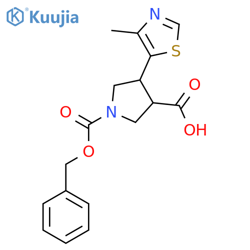 1-(benzyloxy)carbonyl-4-(4-methyl-1,3-thiazol-5-yl)pyrrolidine-3-carboxylic acid structure