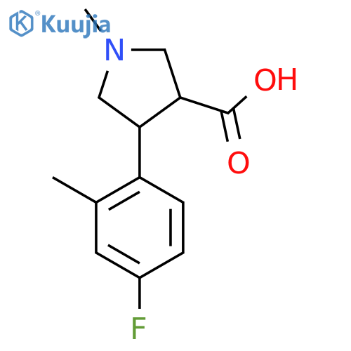 4-(4-fluoro-2-methylphenyl)-1-methylpyrrolidine-3-carboxylic acid structure