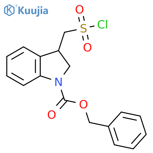 benzyl 3-(chlorosulfonyl)methyl-2,3-dihydro-1H-indole-1-carboxylate structure