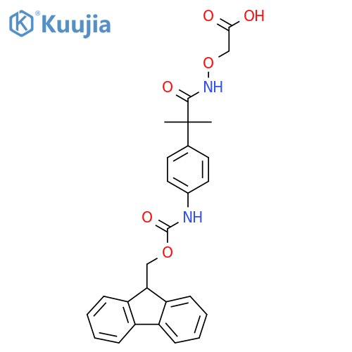2-({2-4-({(9H-fluoren-9-yl)methoxycarbonyl}amino)phenyl-2-methylpropanamido}oxy)acetic acid structure