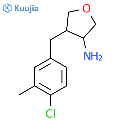 4-(4-chloro-3-methylphenyl)methyloxolan-3-amine structure