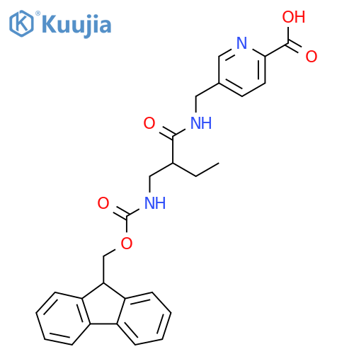 5-({2-({(9H-fluoren-9-yl)methoxycarbonyl}amino)methylbutanamido}methyl)pyridine-2-carboxylic acid structure