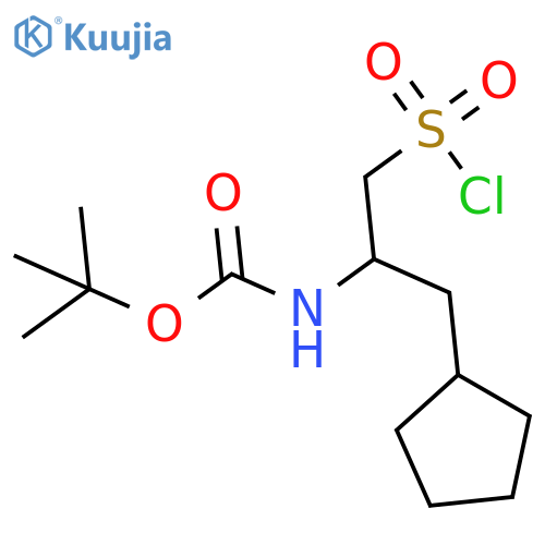 tert-butyl N-1-(chlorosulfonyl)-3-cyclopentylpropan-2-ylcarbamate structure