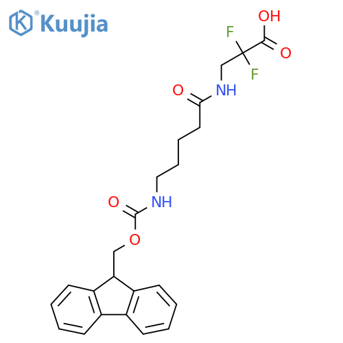 3-5-({(9H-fluoren-9-yl)methoxycarbonyl}amino)pentanamido-2,2-difluoropropanoic acid structure