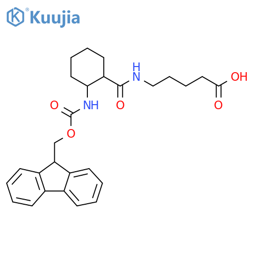 5-{2-({(9H-fluoren-9-yl)methoxycarbonyl}amino)cyclohexylformamido}pentanoic acid structure