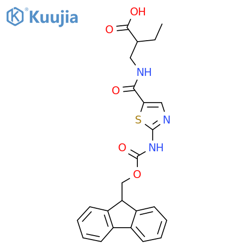 2-({2-({(9H-fluoren-9-yl)methoxycarbonyl}amino)-1,3-thiazol-5-ylformamido}methyl)butanoic acid structure
