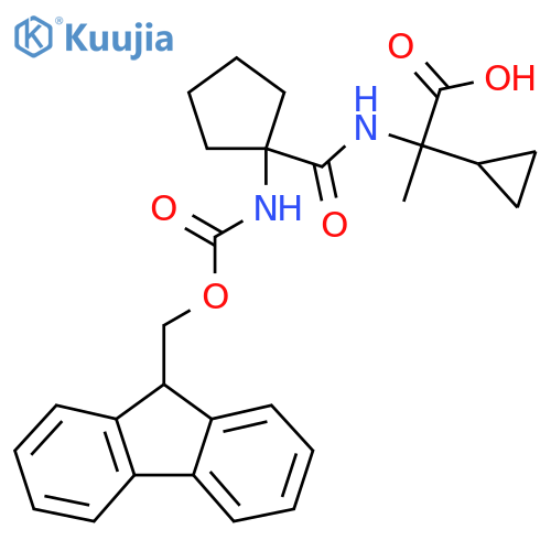 2-cyclopropyl-2-{1-({(9H-fluoren-9-yl)methoxycarbonyl}amino)cyclopentylformamido}propanoic acid structure