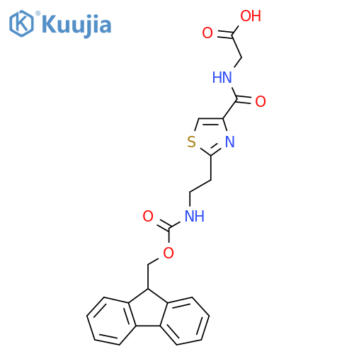 2-({2-2-({(9H-fluoren-9-yl)methoxycarbonyl}amino)ethyl-1,3-thiazol-4-yl}formamido)acetic acid structure