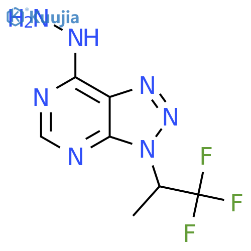 7-hydrazinyl-3-(1,1,1-trifluoropropan-2-yl)-3H-1,2,3triazolo4,5-dpyrimidine structure