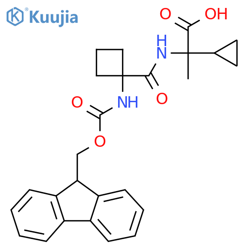 2-cyclopropyl-2-{1-({(9H-fluoren-9-yl)methoxycarbonyl}amino)cyclobutylformamido}propanoic acid structure