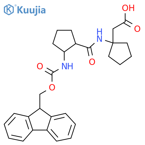2-{1-2-({(9H-fluoren-9-yl)methoxycarbonyl}amino)cyclopentaneamidocyclopentyl}acetic acid structure