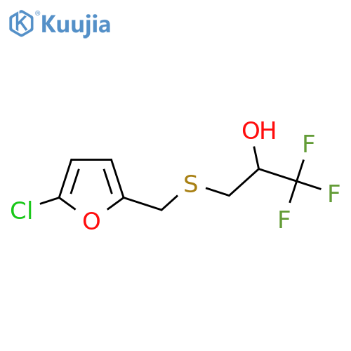 3-{(5-chlorofuran-2-yl)methylsulfanyl}-1,1,1-trifluoropropan-2-ol structure