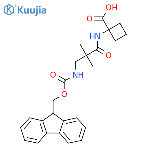 1-3-({(9H-fluoren-9-yl)methoxycarbonyl}amino)-2,2-dimethylpropanamidocyclobutane-1-carboxylic acid structure