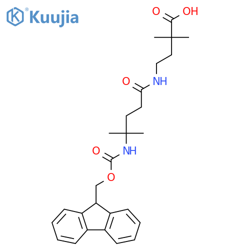 4-4-({(9H-fluoren-9-yl)methoxycarbonyl}amino)-4-methylpentanamido-2,2-dimethylbutanoic acid structure