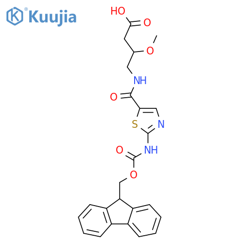 4-{2-({(9H-fluoren-9-yl)methoxycarbonyl}amino)-1,3-thiazol-5-ylformamido}-3-methoxybutanoic acid structure