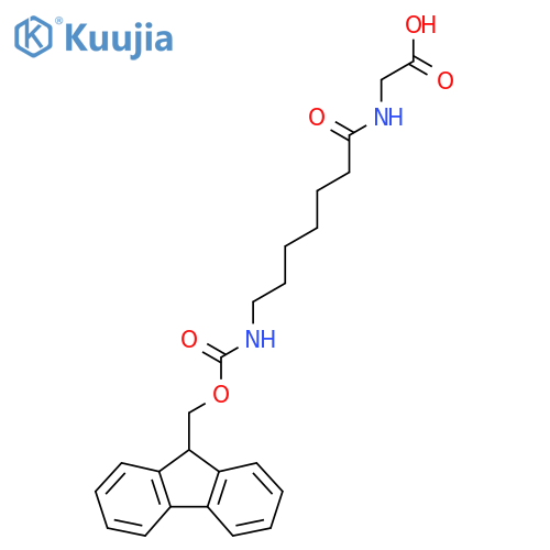 2-7-({(9H-fluoren-9-yl)methoxycarbonyl}amino)heptanamidoacetic acid structure