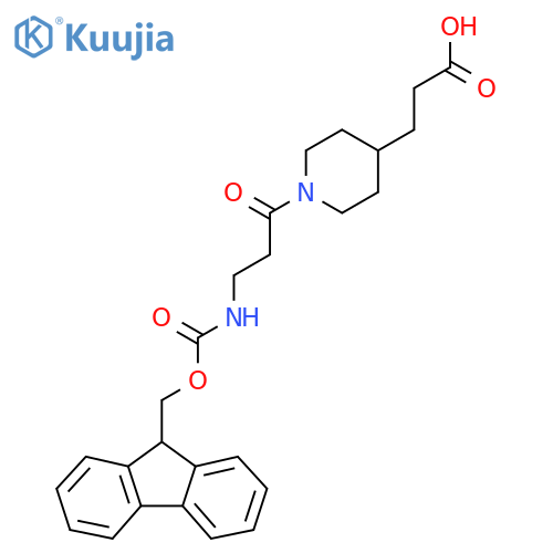3-{1-3-({(9H-fluoren-9-yl)methoxycarbonyl}amino)propanoylpiperidin-4-yl}propanoic acid structure