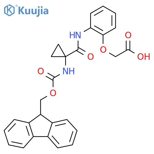 2-{2-1-({(9H-fluoren-9-yl)methoxycarbonyl}amino)cyclopropaneamidophenoxy}acetic acid structure