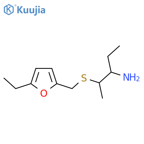2-{(5-ethylfuran-2-yl)methylsulfanyl}pentan-3-amine structure