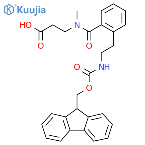 3-(1-{2-2-({(9H-fluoren-9-yl)methoxycarbonyl}amino)ethylphenyl}-N-methylformamido)propanoic acid structure