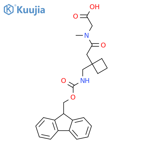 2-(2-{1-({(9H-fluoren-9-yl)methoxycarbonyl}amino)methylcyclobutyl}-N-methylacetamido)acetic acid structure