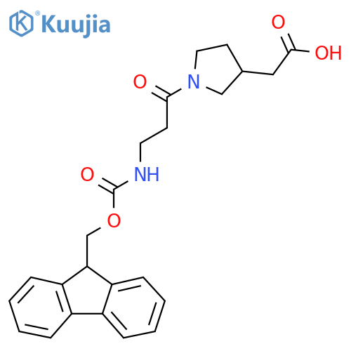 2-{1-3-({(9H-fluoren-9-yl)methoxycarbonyl}amino)propanoylpyrrolidin-3-yl}acetic acid structure